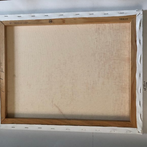 Original art painting on Canvas trees rocks and mountains signed 20" x 16" - Picture 3 of 3